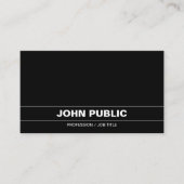 Anspruchsvolle Schwarz-weiße Schlichte Corporate M Visitenkarte (Vorderseite)