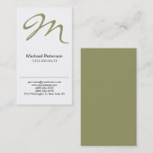 Anspruchsvolle Script Monogram Business Card Visitenkarte (Vorne/Hinten)