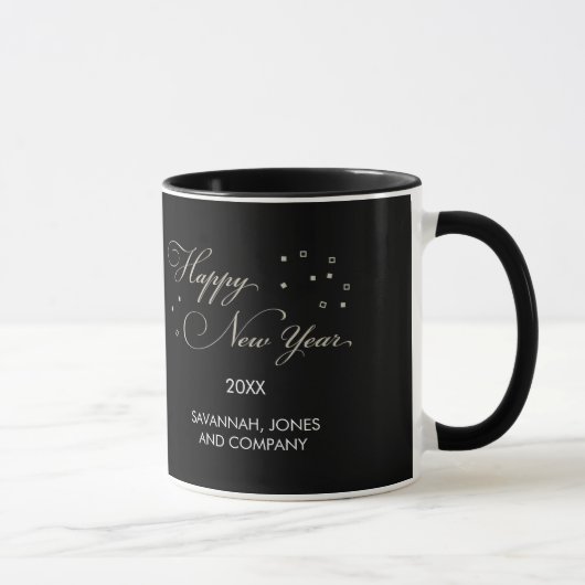 Anspruchsvolle Silvesternacht-, Schwarz- und Tan-T Tasse (Rechts)