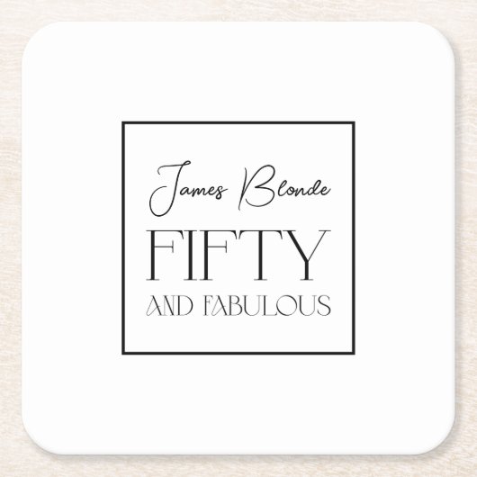 Anspruchsvolle Typografie-Fiftieth Birthday Party Rechteckiger Pappuntersetzer (Vorderseite)