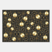 Anspruchsvolle Weihnachten in Gold, Schwarz und Gr Geschenkpapier Set (Vorderseite)