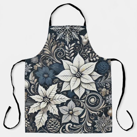 Anspruchsvolle Weihnachtsfeiertage Poinsettia Schü Schürze (Vorderseite)