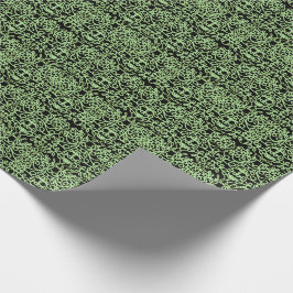 Anspruchsvolle Wirbel | schwarz und grün Geschenkpapier