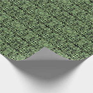 Anspruchsvolle Wirbel   schwarz und grün  Geschenkpapier