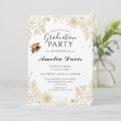 Anspruchsvoller Abschluss laden zu Goldenen Akzent Einladung (Stehend Vorderseite)