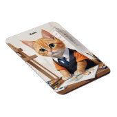 Anspruchsvoller Architekt Cat Ginger Kitten Art Magnet (Rechte Seite)