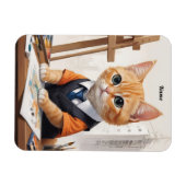 Anspruchsvoller Architekt Cat Ginger Kitten Art Magnet (Horizontal)
