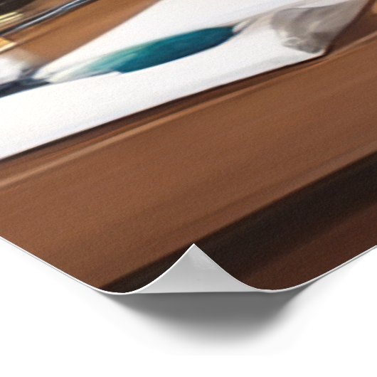 Anspruchsvoller Architekt Cat Ginger Kitten Art Poster (Ecke)