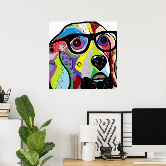 Anspruchsvoller Beagle Poster (Heimbüro)
