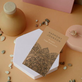 Anspruchsvoller Black on Gold Mandala Yoga Visitenkarte