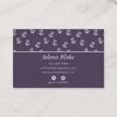 Anspruchsvoller Blumenchic | Modernes Elegant Visitenkarte (Rückseite)