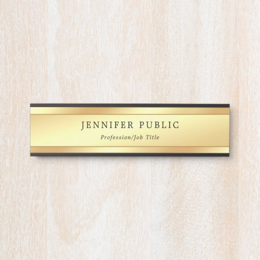 Anspruchsvoller Glamour Moderne Imitate Gold Templ Türschild (Vorderseite )