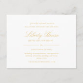 Anspruchsvoller Gold Lace Eleganter Script-Empfang Begleitkarte (Vorderseite)