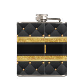 Anspruchsvoller Gold und Black Trauzeuge / Trauzeu Flachmann (Rückseite)