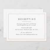 Anspruchsvoller minimalistischer Hochzeitsempfang Einladung (Vorne/Hinten)