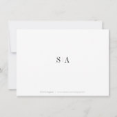 Anspruchsvoller minimalistischer Hochzeitsempfang Einladung (Rückseite)