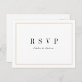 Anspruchsvoller minimalistischer Hochzeitstag Einladungspostkarte (Vorne/Hinten)