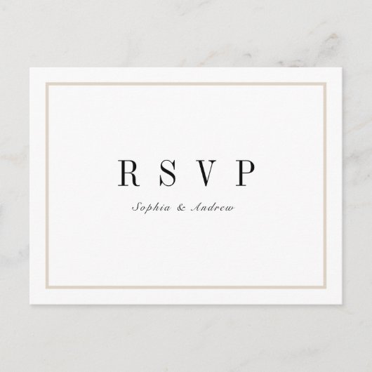 Anspruchsvoller minimalistischer Hochzeitstag Einladungspostkarte (Vorderseite)