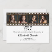 Anspruchsvoller Schwarz-Gold-Foto-Abschluss Einladung (Vorderseite)