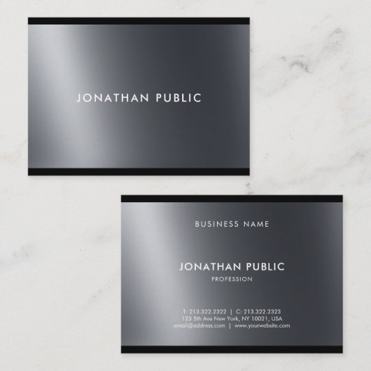 Anspruchsvoller Schwarz-weißer Beruflicher Moderne Visitenkarte (Vorne/Hinten)