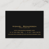 Anspruchsvoller Schwarzer Goldmaskulin Visitenkarte (Rückseite)