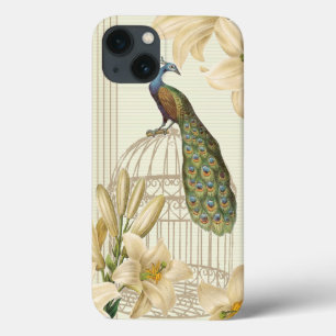 Anspruchsvoller Vintager PfauenvogelKäferlilie iPhone 13 Hülle