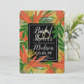 Anspruchsvoller Vogel im Paradies Foil Bridal Einladung (Stehend Vorderseite)