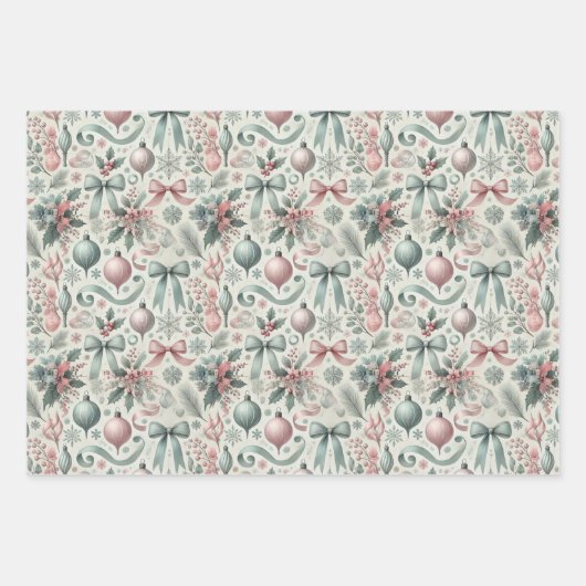 Anspruchsvolles Adult Pastel Weihnachtsgeschenk Wr Geschenkpapier Set (Vorderseite 3)