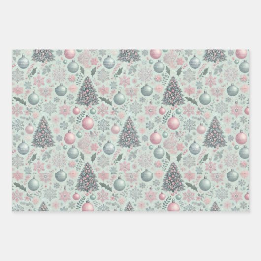 Anspruchsvolles Adult Pastel Weihnachtsgeschenk Wr Geschenkpapier Set (Vorderseite 2)