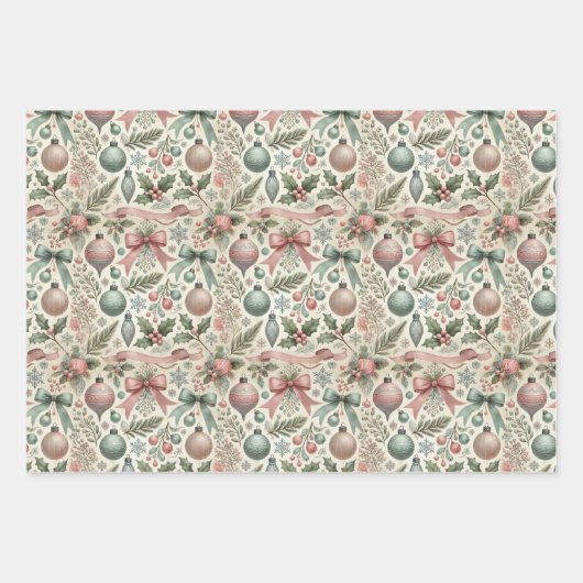 Anspruchsvolles Adult Pastel Weihnachtsgeschenk Wr Geschenkpapier Set (Vorderseite)