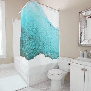 Anspruchsvolles Aquamarines Schwarz-weißes Abstrak Duschvorhang
