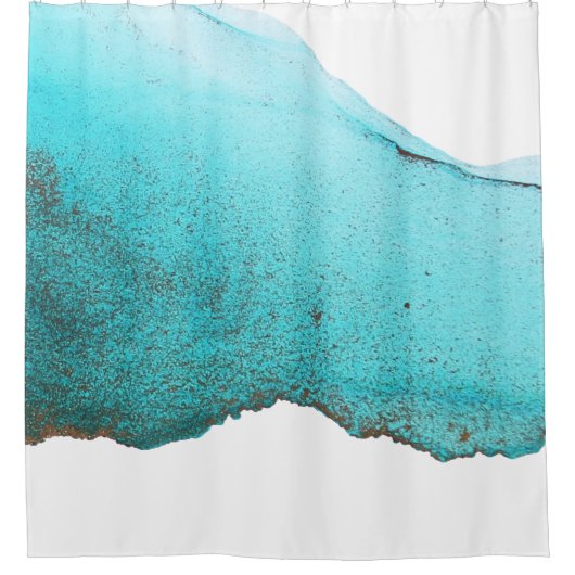 Anspruchsvolles Aquamarines Schwarz-weißes Abstrak Duschvorhang (Vorderseite)