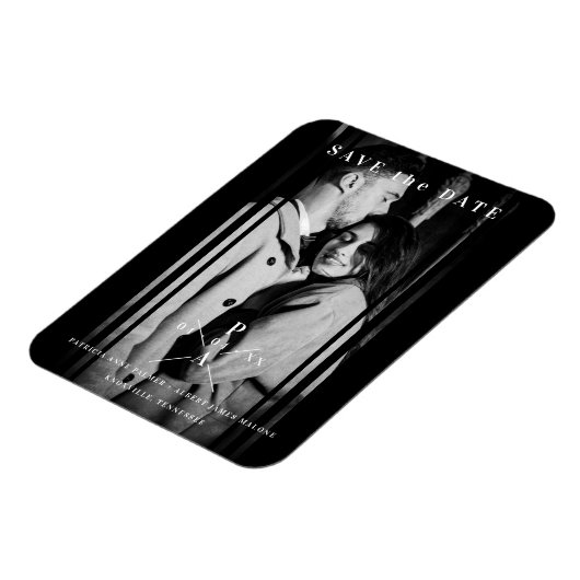 Anspruchsvolles B&W Foto Verlobte Paare Hochzeit Magnet (Linke Seite)