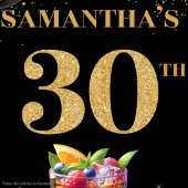 Anspruchsvolles Black Gold Banner zum 30. Geburtst Wandteppich