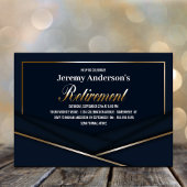 Anspruchsvolles Blue Gold Retirement Party Einladung