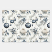 Anspruchsvolles Blue & Gold Weihnachtsmuster Geschenkpapier Set (Vorderseite 3)