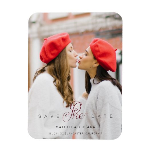 Anspruchsvolles Custom Foto Couple Lesbian Gay Magnet (Vertikal)