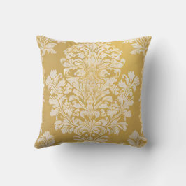 Anspruchsvolles Damask-Muster - Gold & Creme Kissen