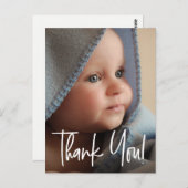 Anspruchsvolles "Danke" Vertikales Baby Birth Anno Postkarte (Vorne/Hinten)