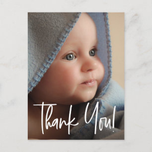 Anspruchsvolles "Danke" Vertikales Baby Birth Anno Postkarte