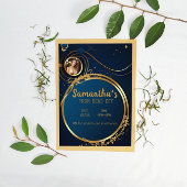 Anspruchsvolles Dunkelblau und Gold individualisie Flyer