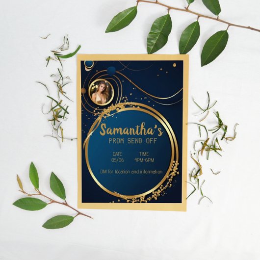 Anspruchsvolles Dunkelblau und Gold individualisie Flyer