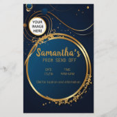 Anspruchsvolles Dunkelblau und Gold individualisie Flyer (Vorne)