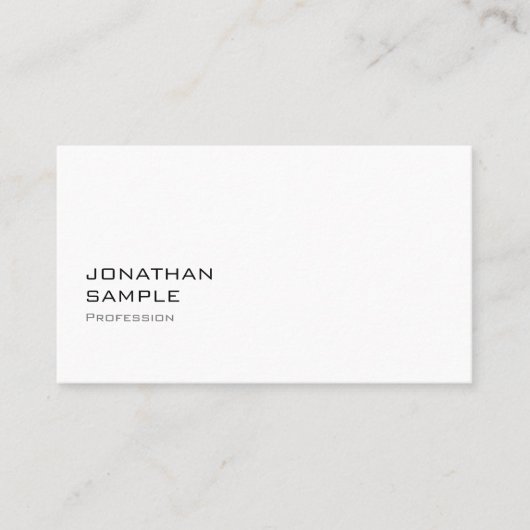 Anspruchsvolles, einfaches Design Modernes Trendy Visitenkarte (Vorderseite)