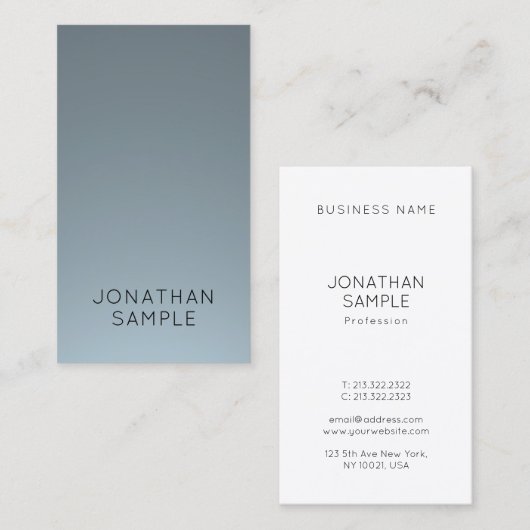 Anspruchsvolles, einfaches vertikales Design Moder Visitenkarte (Vorne/Hinten)