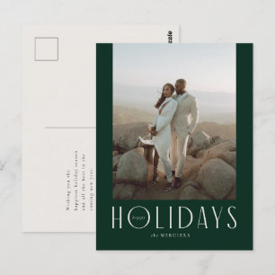 Anspruchsvolles Forest Green Happy Holidays Foto Postkarte