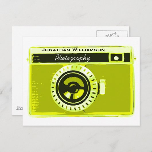 Anspruchsvolles Geschäft mit Olive-Camera-Fotograf Postkarte (Vorne/Hinten)