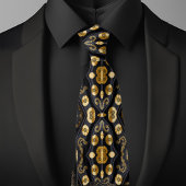 Anspruchsvolles Gold auf schwarz Krawatte
