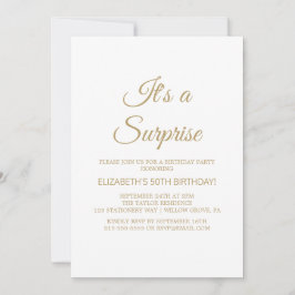 Anspruchsvolles Gold Calligraphy Surprise Party Einladung