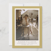 Anspruchsvolles Gold Full Foto Eleganter Abschluss Ankündigung (Vorderseite)